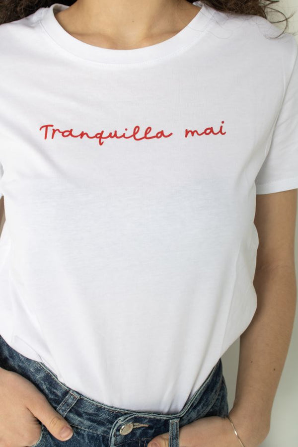 T-SHIRT MOOD TRANQUILLA - BIANCO