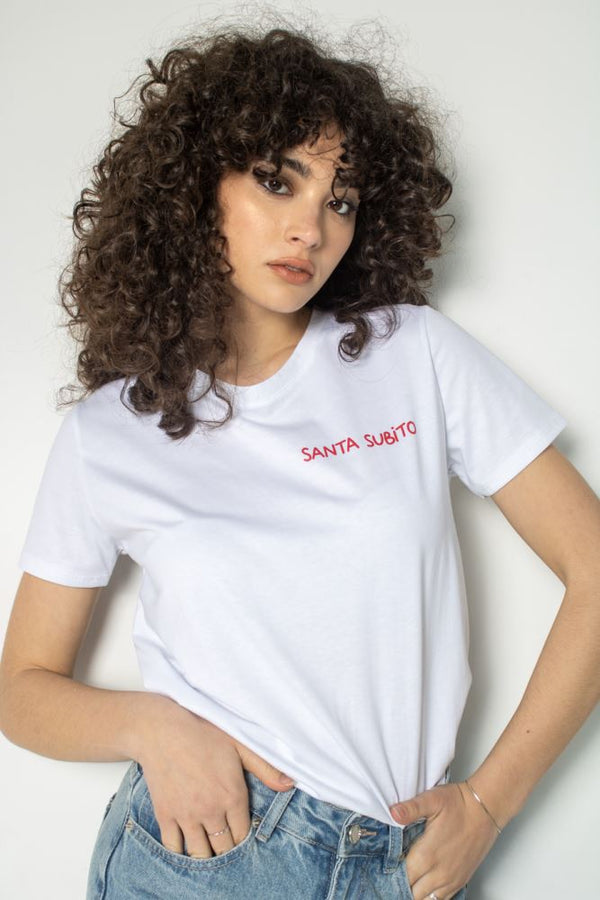 T-SHIRT MOOD SANTA - BIANCO