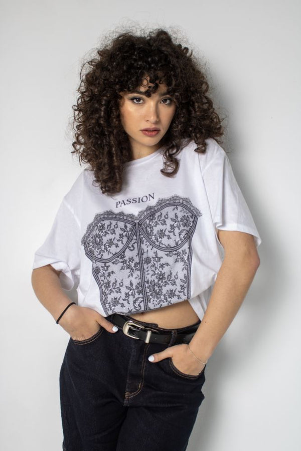 T-SHIRT OVER IRIS - BIANCO
