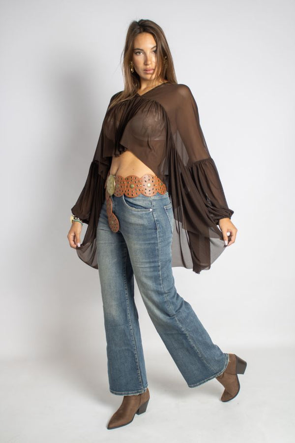 BLUSA 065 IRIS - MARRONE