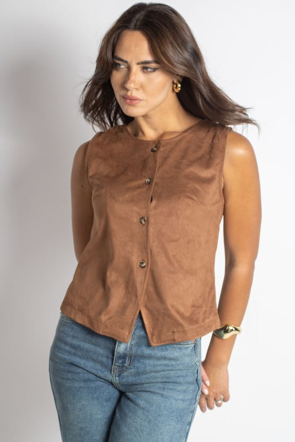 GILET 157 IRIS - MARRONE