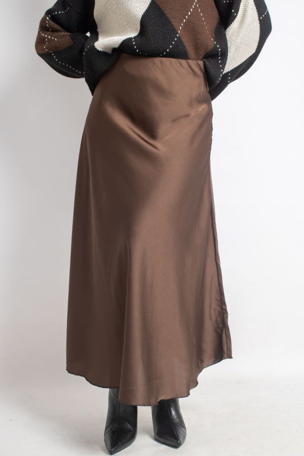 GONNA SATIN IRIS - MARRONE